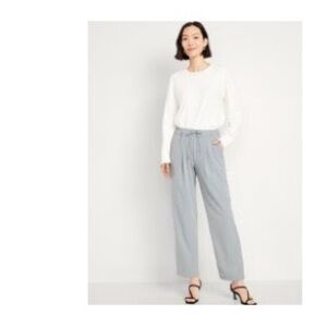 Old Navy - Silver Casual Drawstring Straight -Leg Pants - Silver Grey